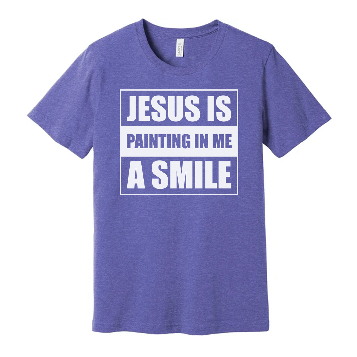 Unisex Christian Graphic Tee With Jesus Is Painting In Me A Smile Inspirational Quote Design