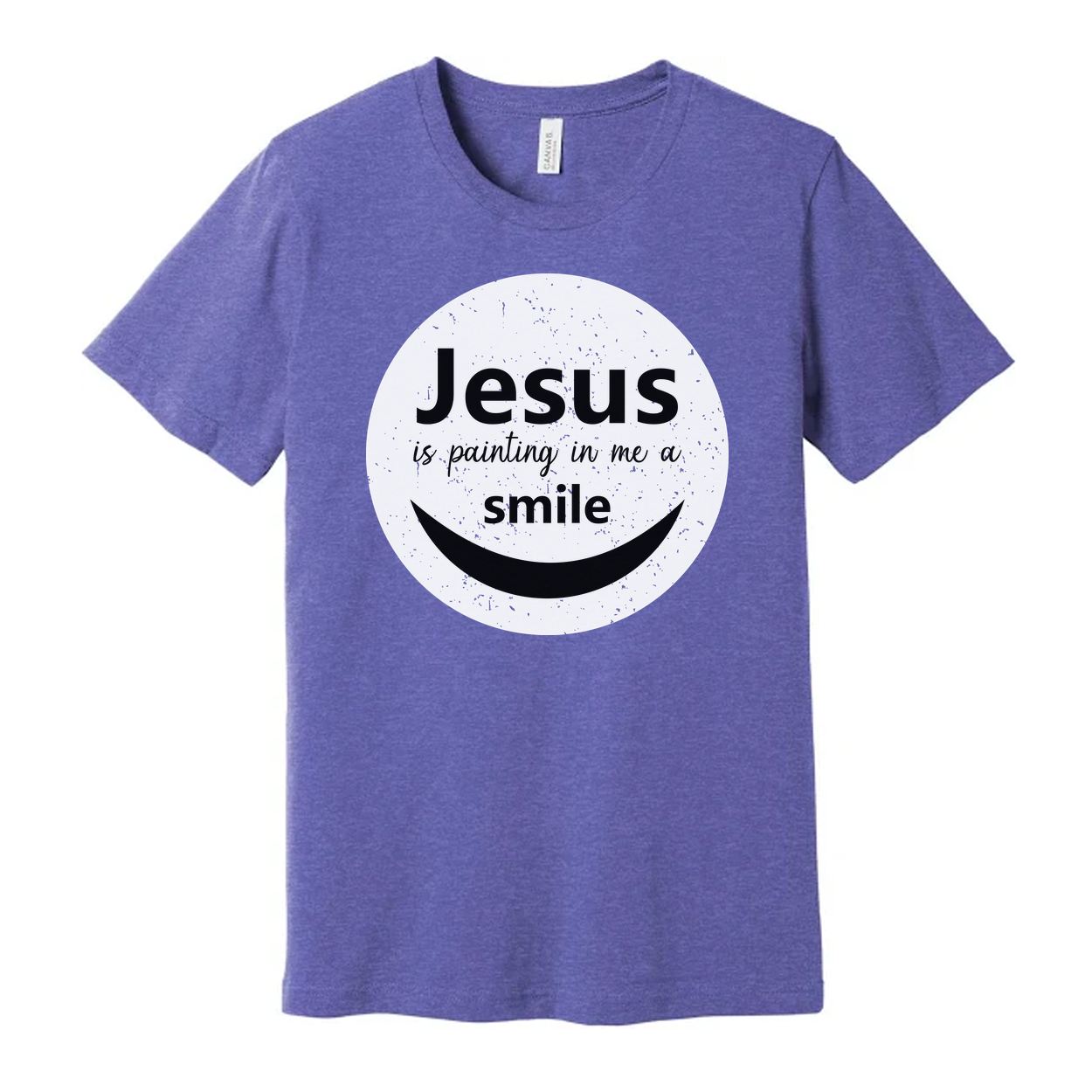 Unisex Christian T Shirt Featuring Jesus Is Painting In Me A Smile Graphic Circle Logo