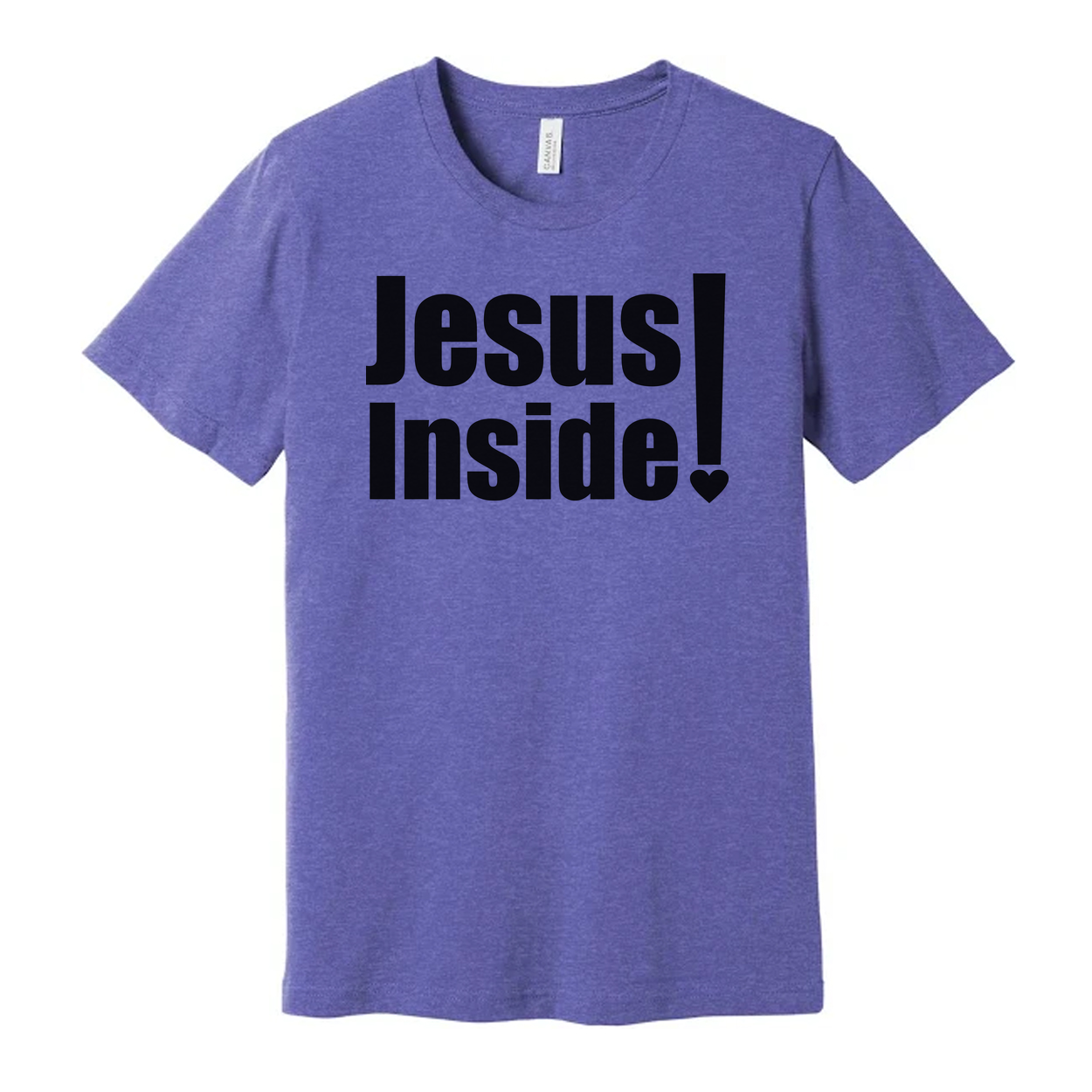 Jesus Inside Unisex Christian Graphic Tee Short Sleeve Shirt For Everyday Faith Wear