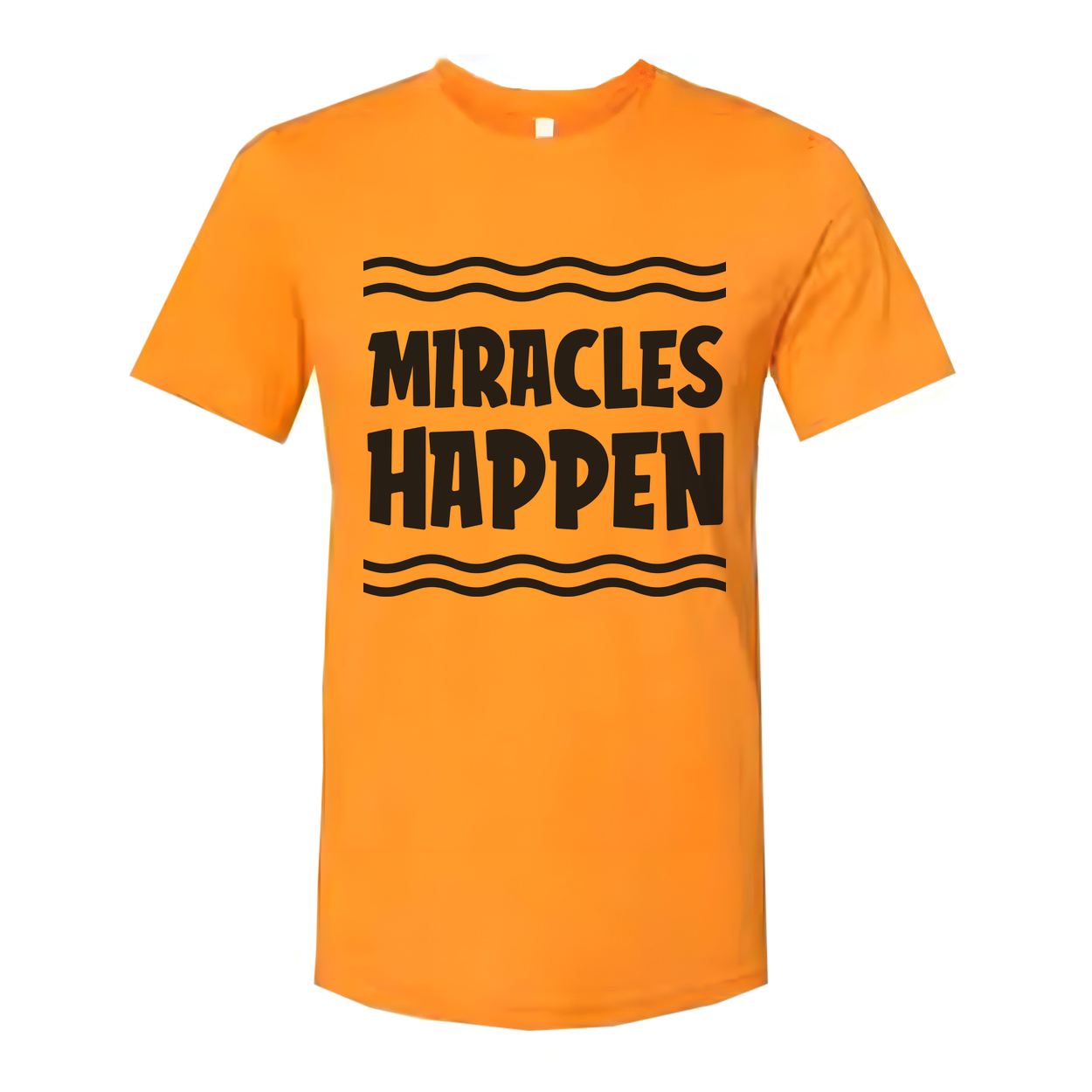 Unisex Christian T Shirt With Miracles Happen Graphic Design Inspirational Faith Tee