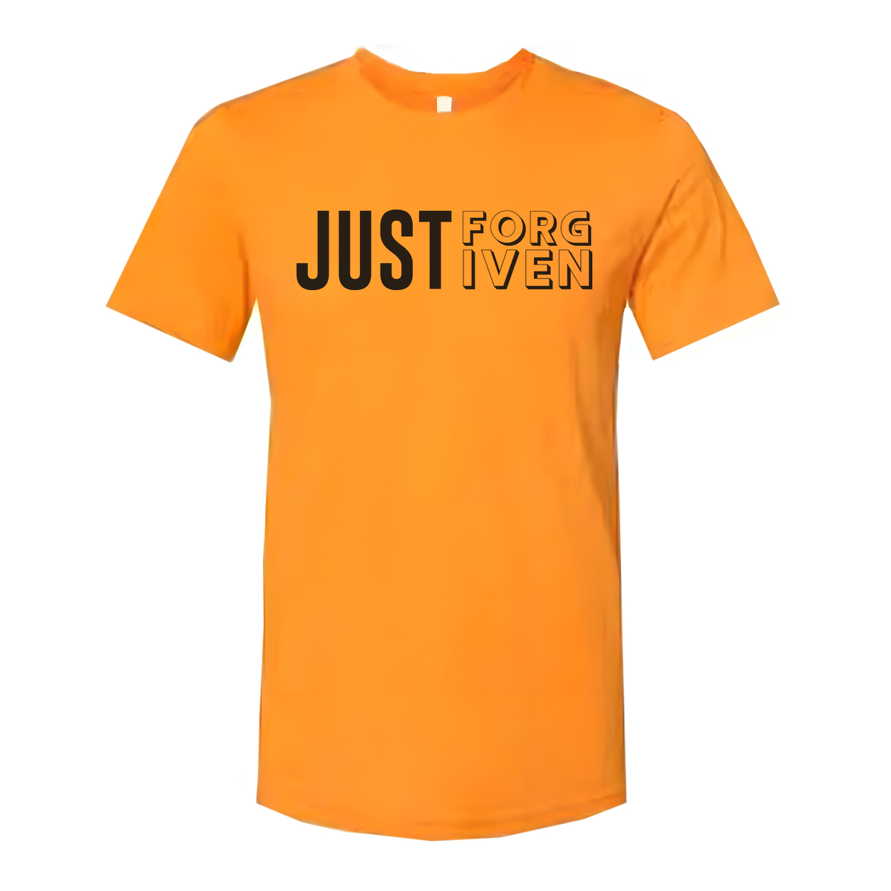 Just Forgiven Christian Graphic Unisex Short Sleeve Tee With Bold Lettering Design