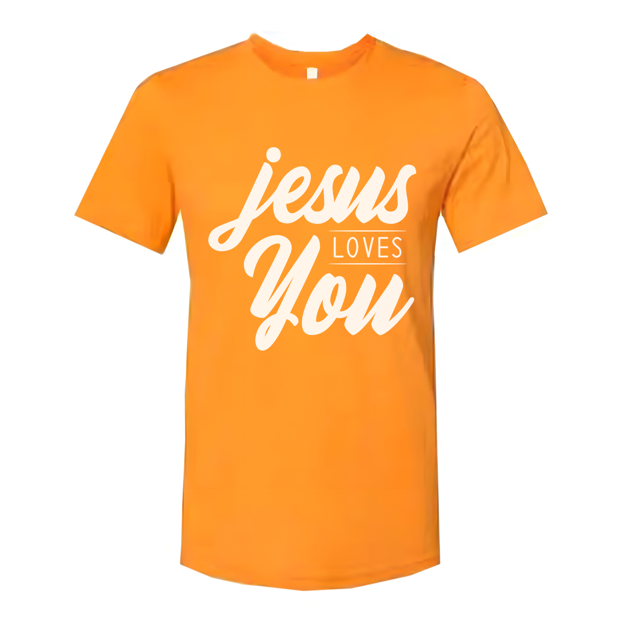 Jesus Loves You Unisex Christian T Shirt With Script Typography Graphic Print Design