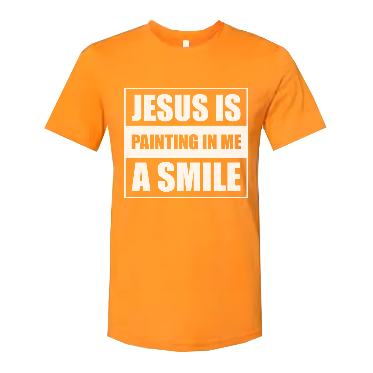 Unisex Christian Graphic Tee With Jesus Is Painting In Me A Smile Inspirational Quote Design