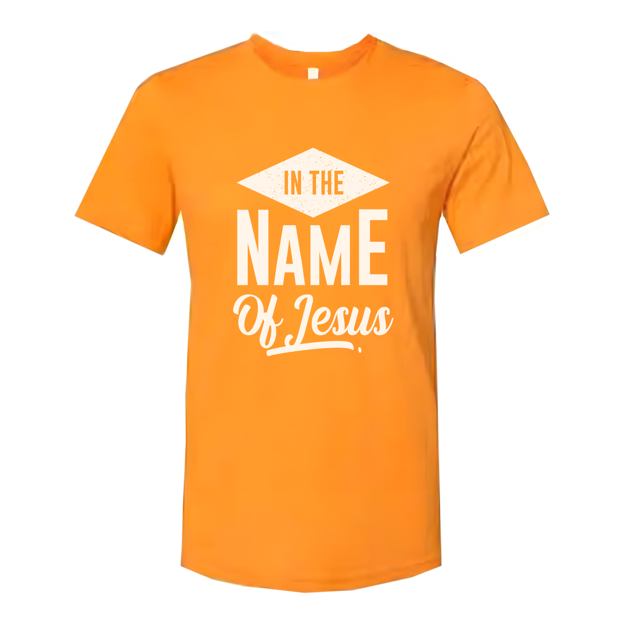Unisex Christian T Shirt With In The Name Of Jesus Graphic Design Bible Verse Tee