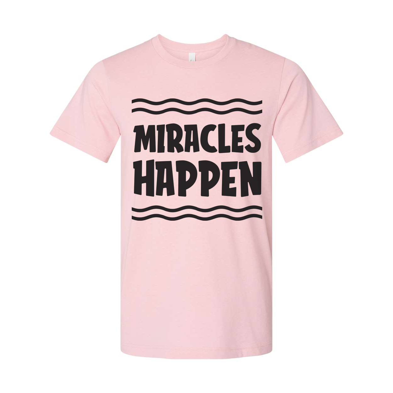 Unisex Christian T Shirt With Miracles Happen Graphic Design Inspirational Faith Tee