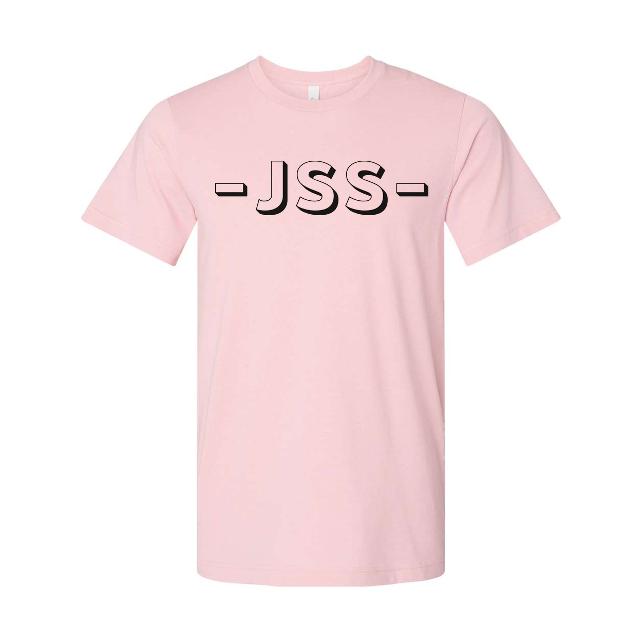 Unisex Short Sleeve T Shirt With JSS Monogram And Dash Border Logo Design For Casual Wear