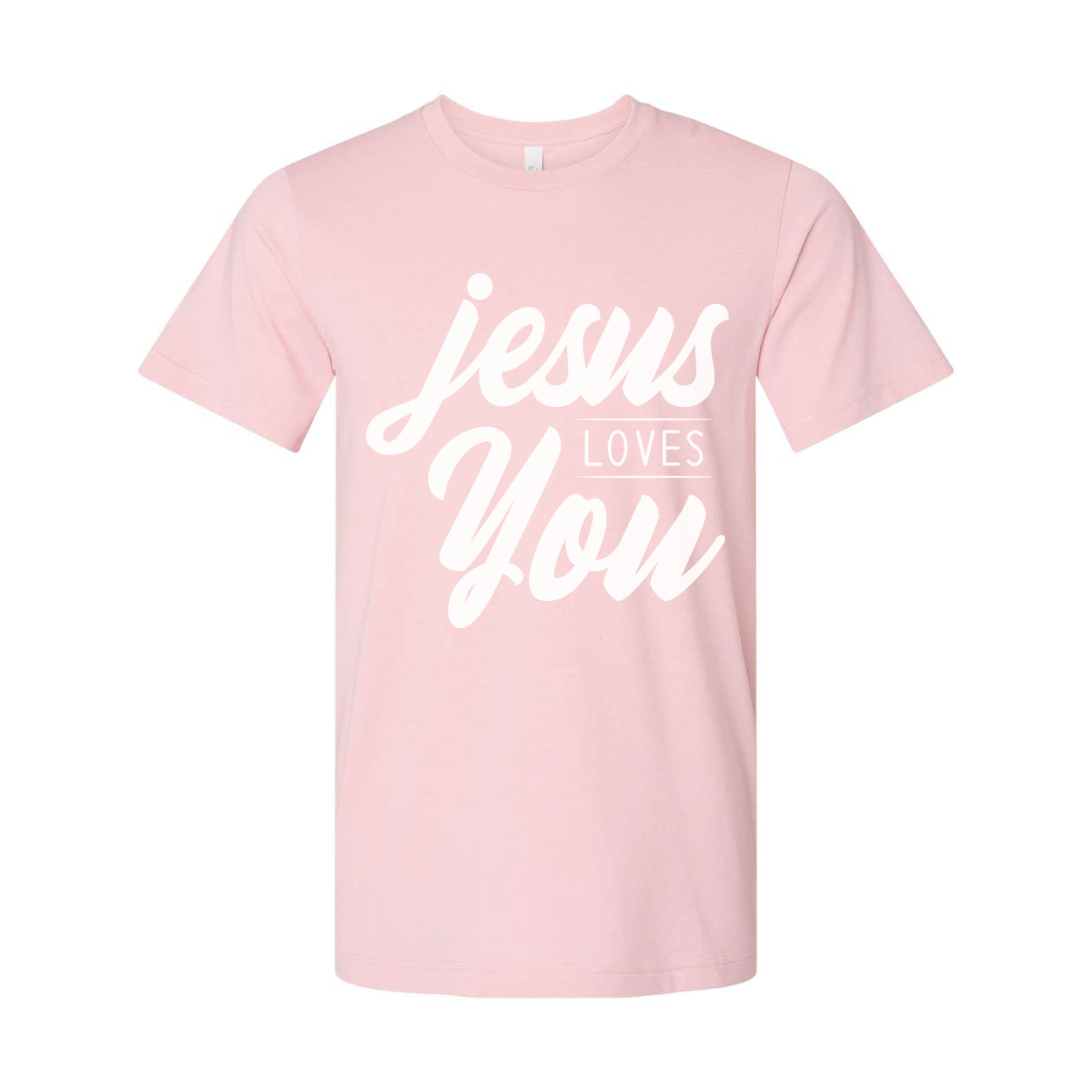 Jesus Loves You Unisex Christian T Shirt With Script Typography Graphic Print Design