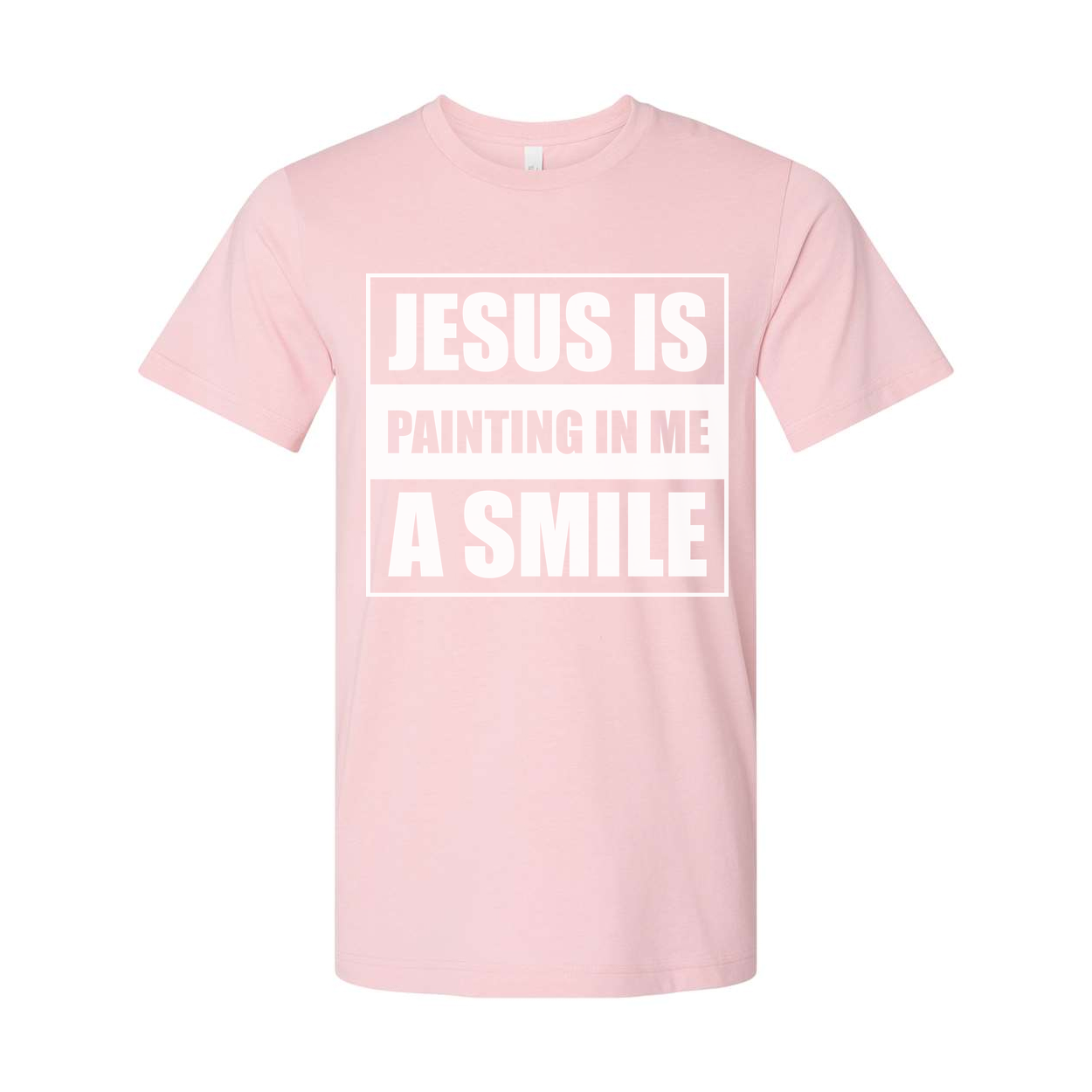 Unisex Christian Graphic Tee With Jesus Is Painting In Me A Smile Inspirational Quote Design