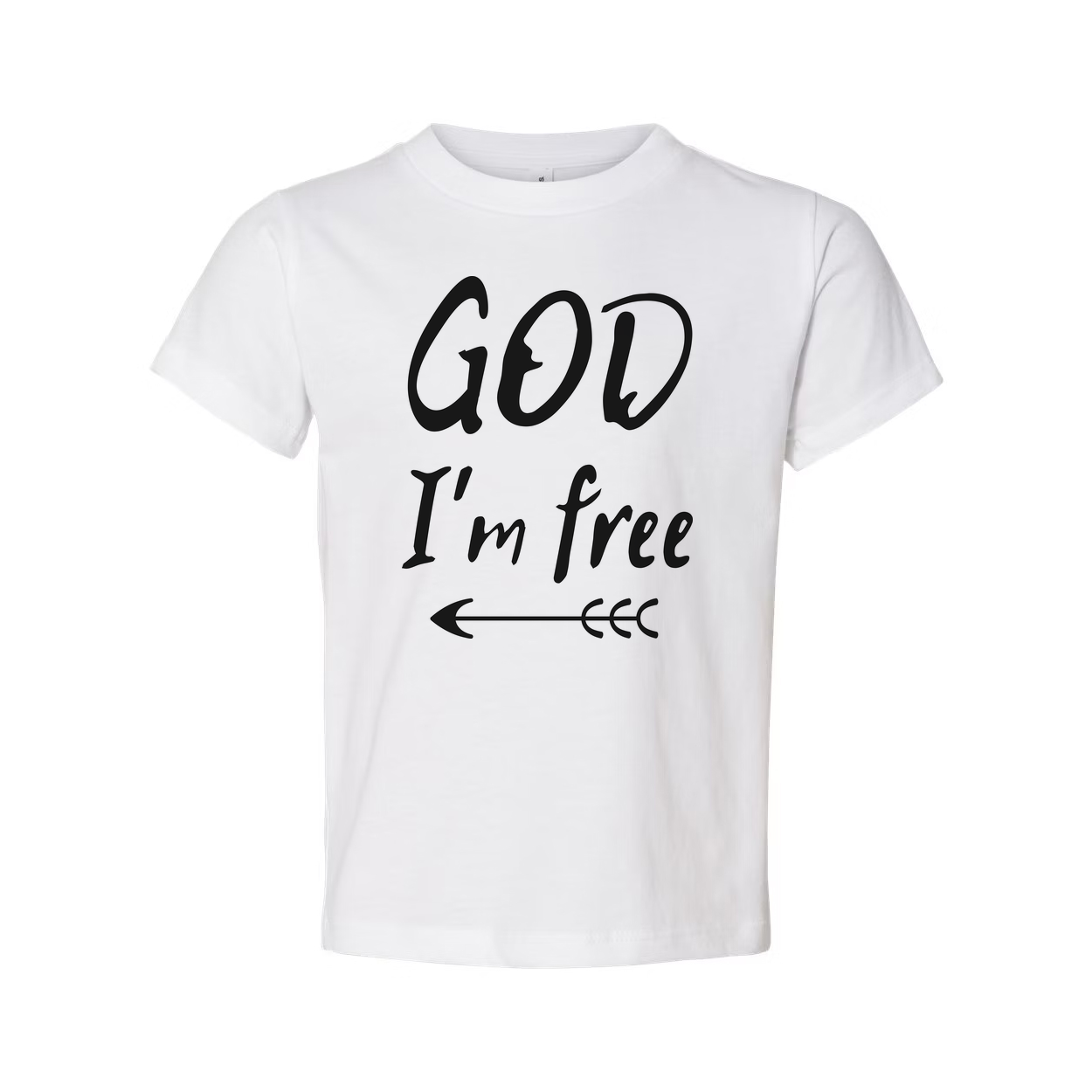 God I'm Free Christian Unisex T Shirt With Arrow Graphic Design For Believers And Gifts