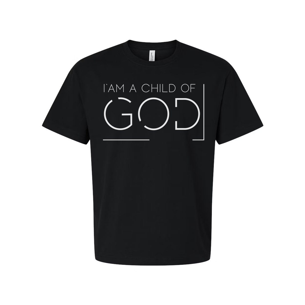Unisex Christian T Shirt With I Am A Child Of God Typography And Minimalist Bracket Design