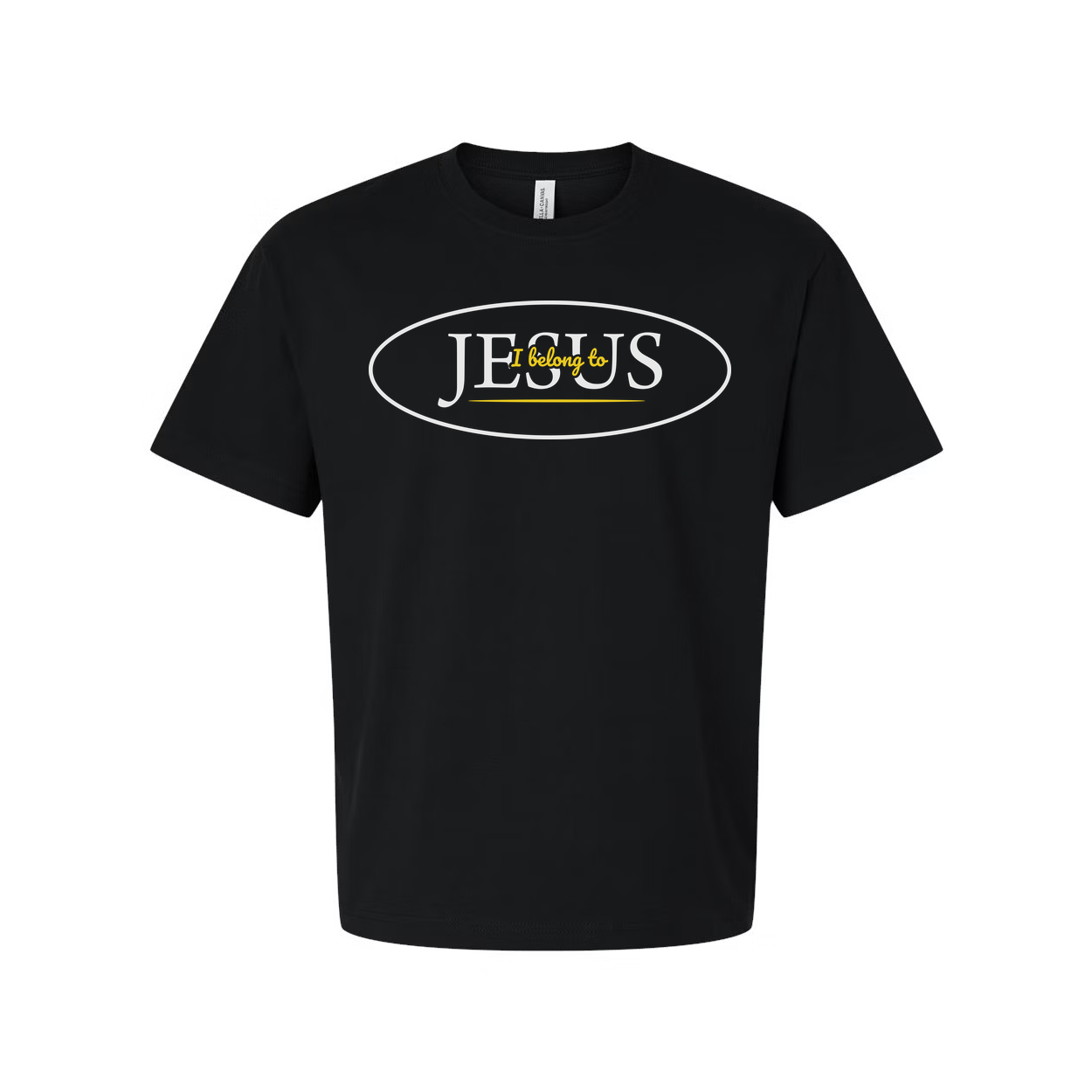 Christian Unisex T Shirt Featuring Jesus Oval Logo With I Belong To Inscription Graphic Tee