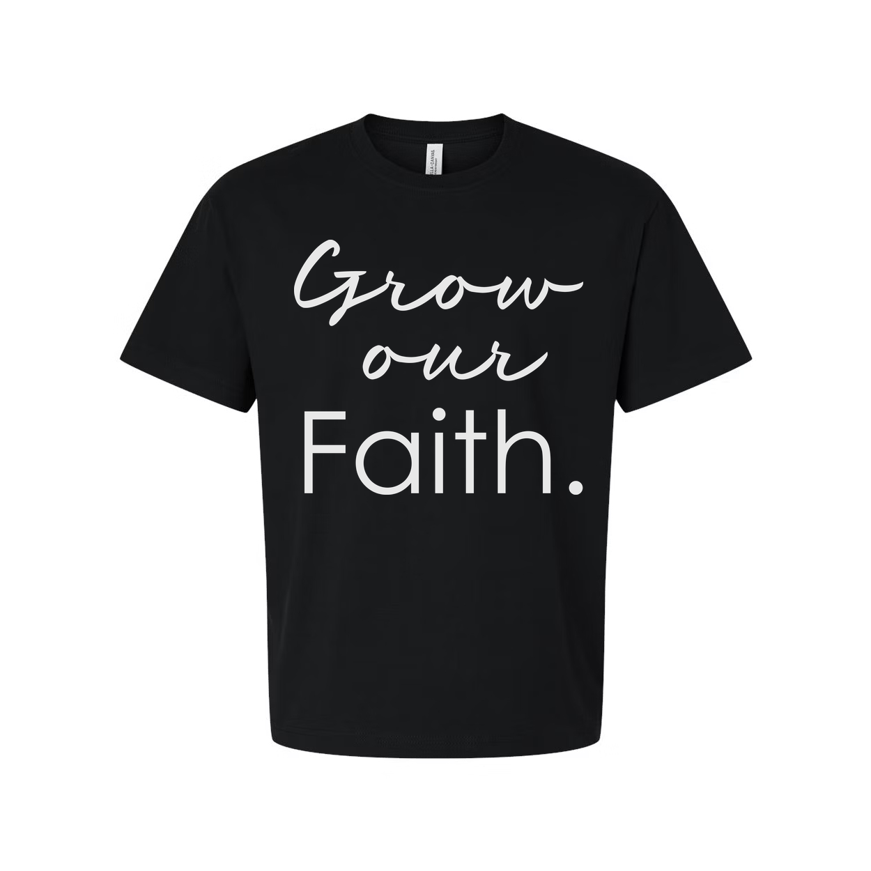 Grow Our Faith Christian Unisex T Shirt With Inspirational Scripture Message For Everyday Wear