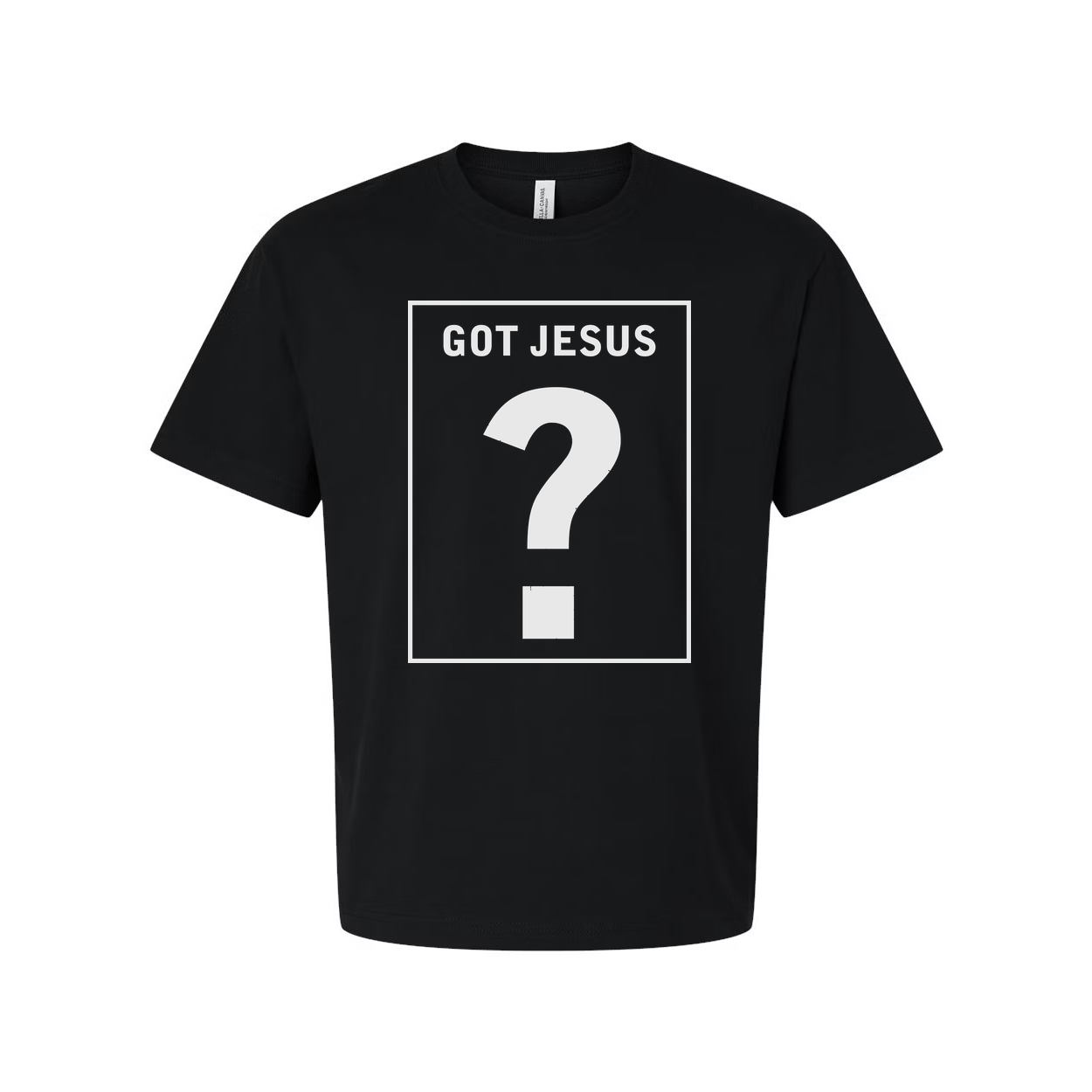 Christian Unisex Graphic T Shirt With Got Jesus Question Mark Box Design For Believers