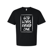 God Loves Everyone Graphic Tee For Christians Unisex Short Sleeve Shirt With Inspirational Message
