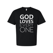 God Loves Every One Christian Unisex T Shirt Graphic Tee For Faith Based Casual Everyday Wear
