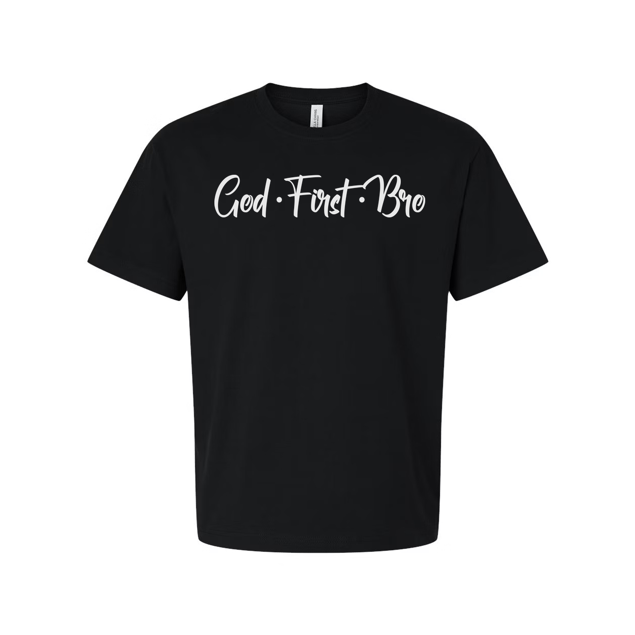 God First Bro Unisex Short Sleeve Crew Neck Tee With Script Typography Christian Design