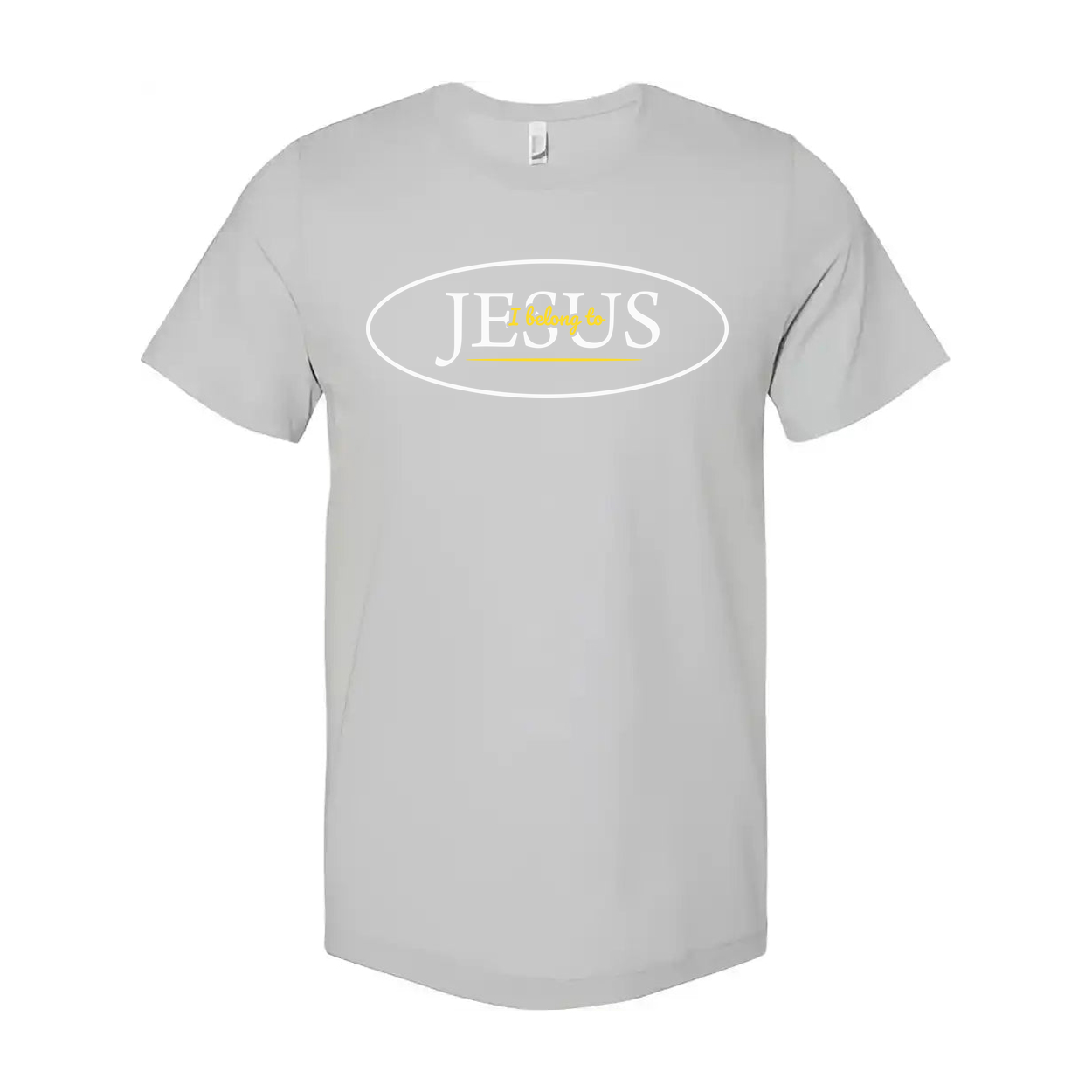 Christian Unisex T Shirt Featuring Jesus Oval Logo With I Belong To Inscription Graphic Tee