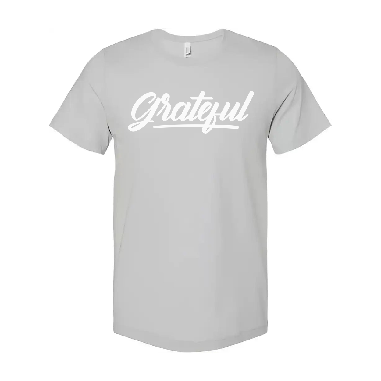 Grateful Script Typography Unisex Short Sleeve Graphic Tee For Christians Everyday Wear