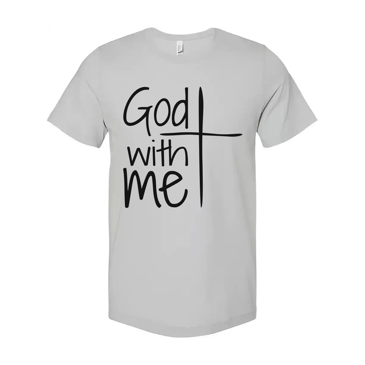 Christian Unisex T Shirt Featuring God With Me Cross Graphic For Faith Centered Wear