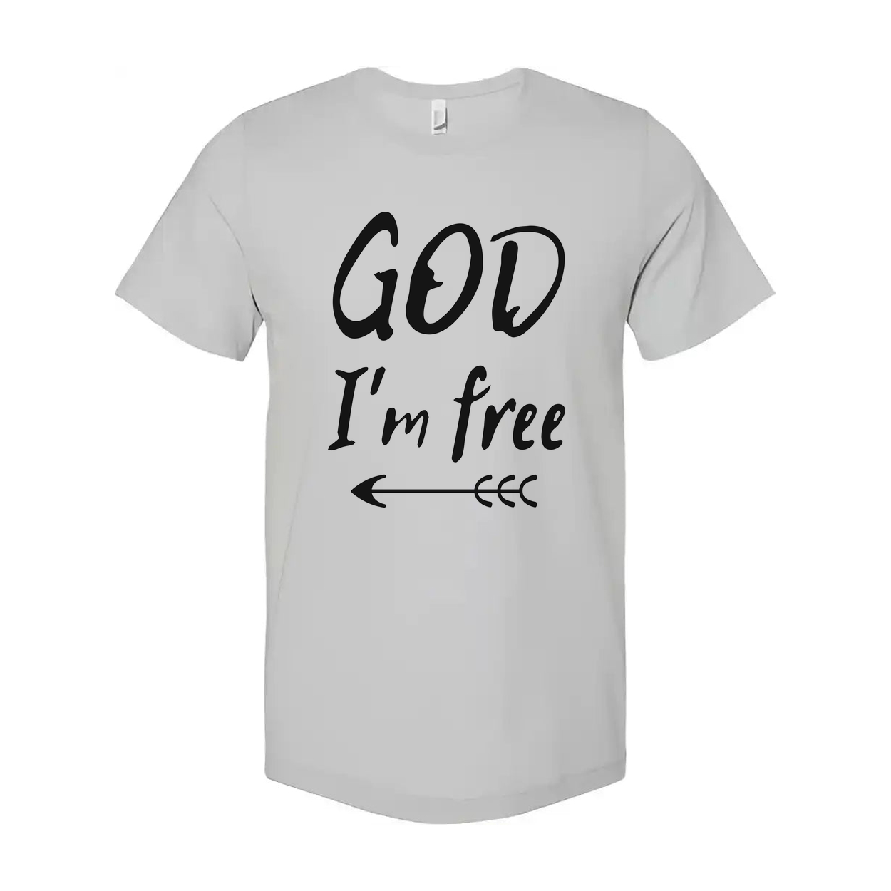 God I'm Free Christian Unisex T Shirt With Arrow Graphic Design For Believers And Gifts