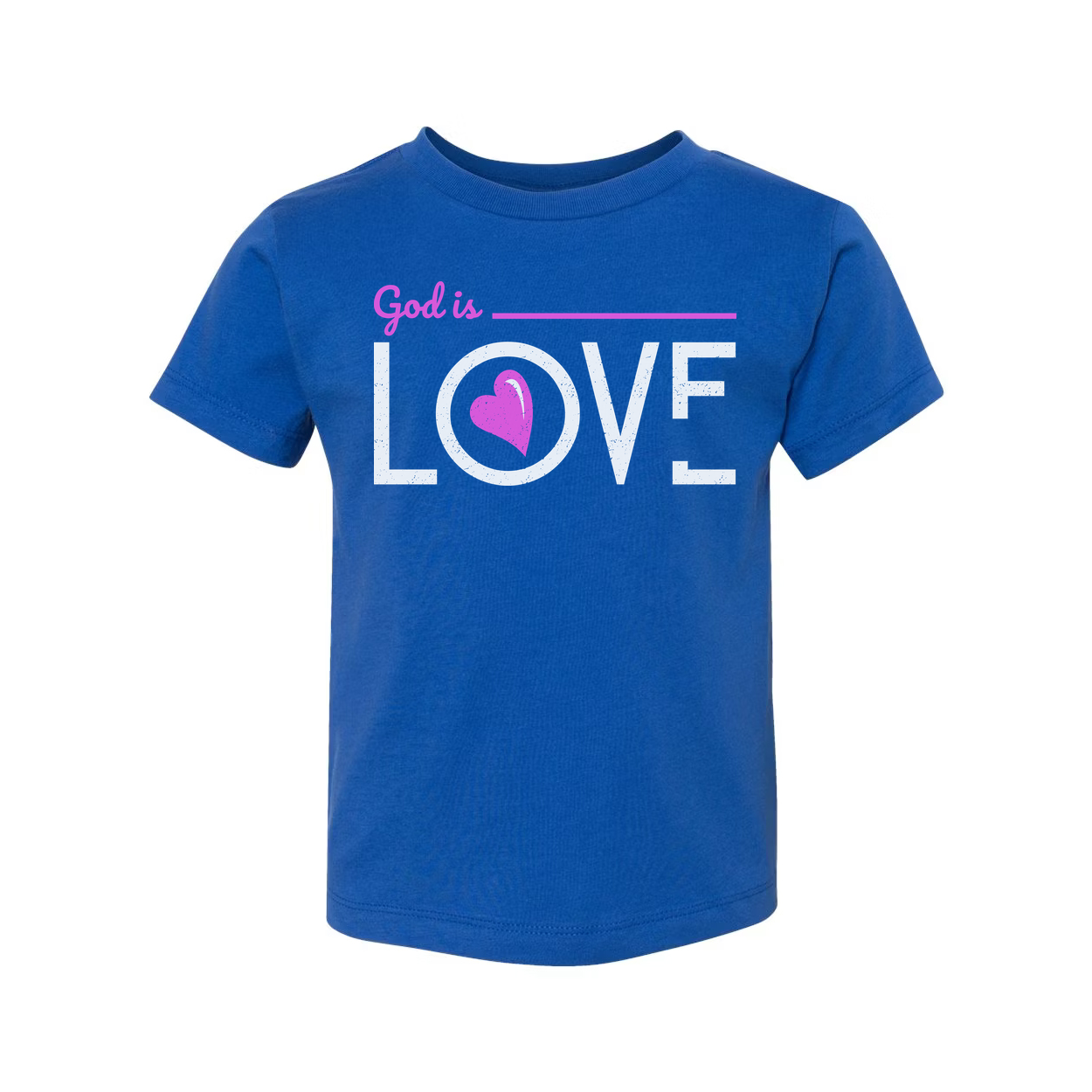 God Is Love Graphic Tee For Christians Unisex Short Sleeve Shirt With Pink Heart
