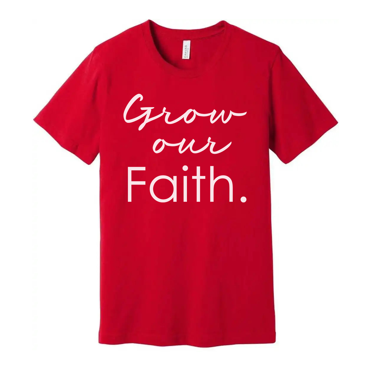 Grow Our Faith Christian Unisex T Shirt With Inspirational Scripture Message For Everyday Wear