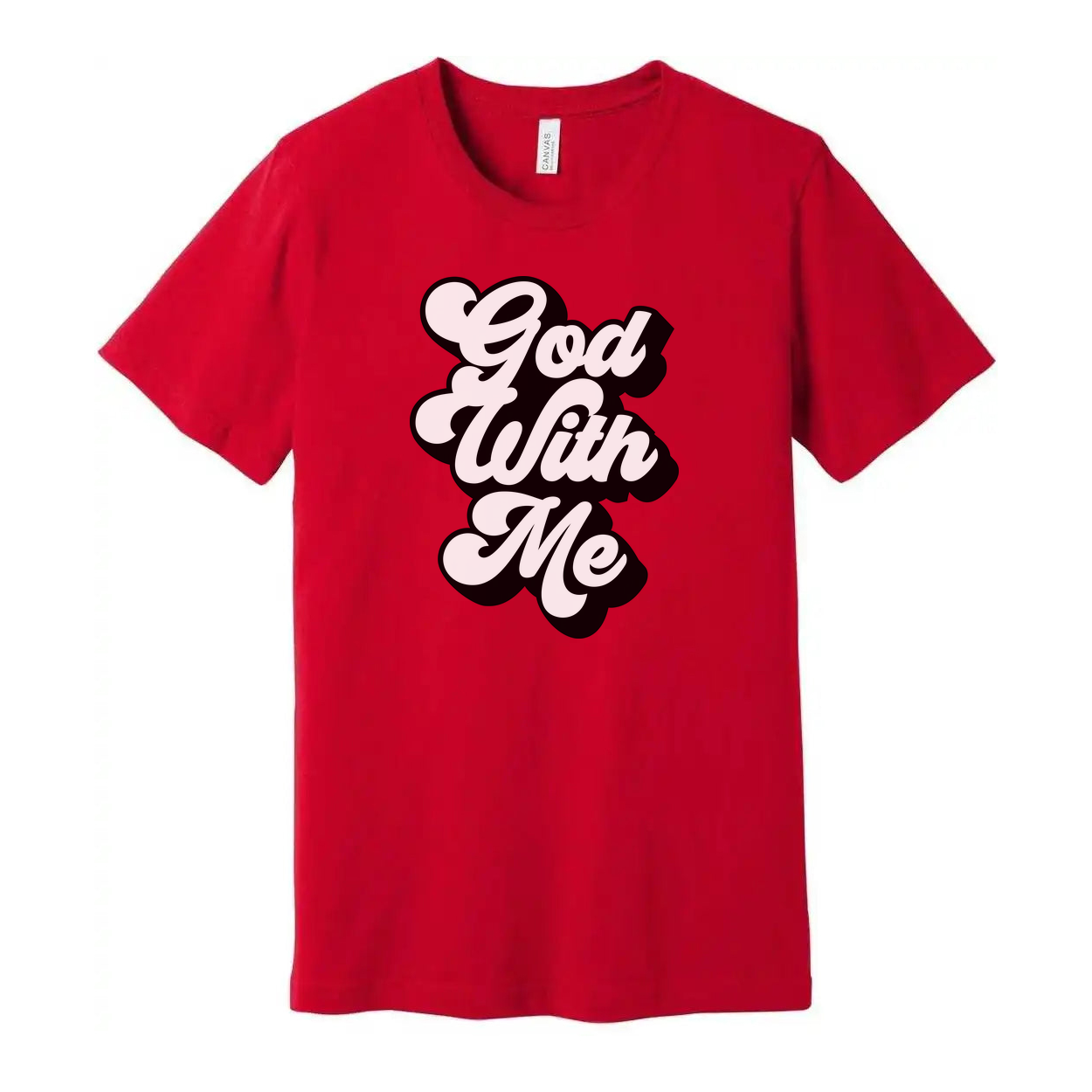 Christian Unisex T Shirt God With Me Graphic Print for Believers and Faithful Everyday Wear