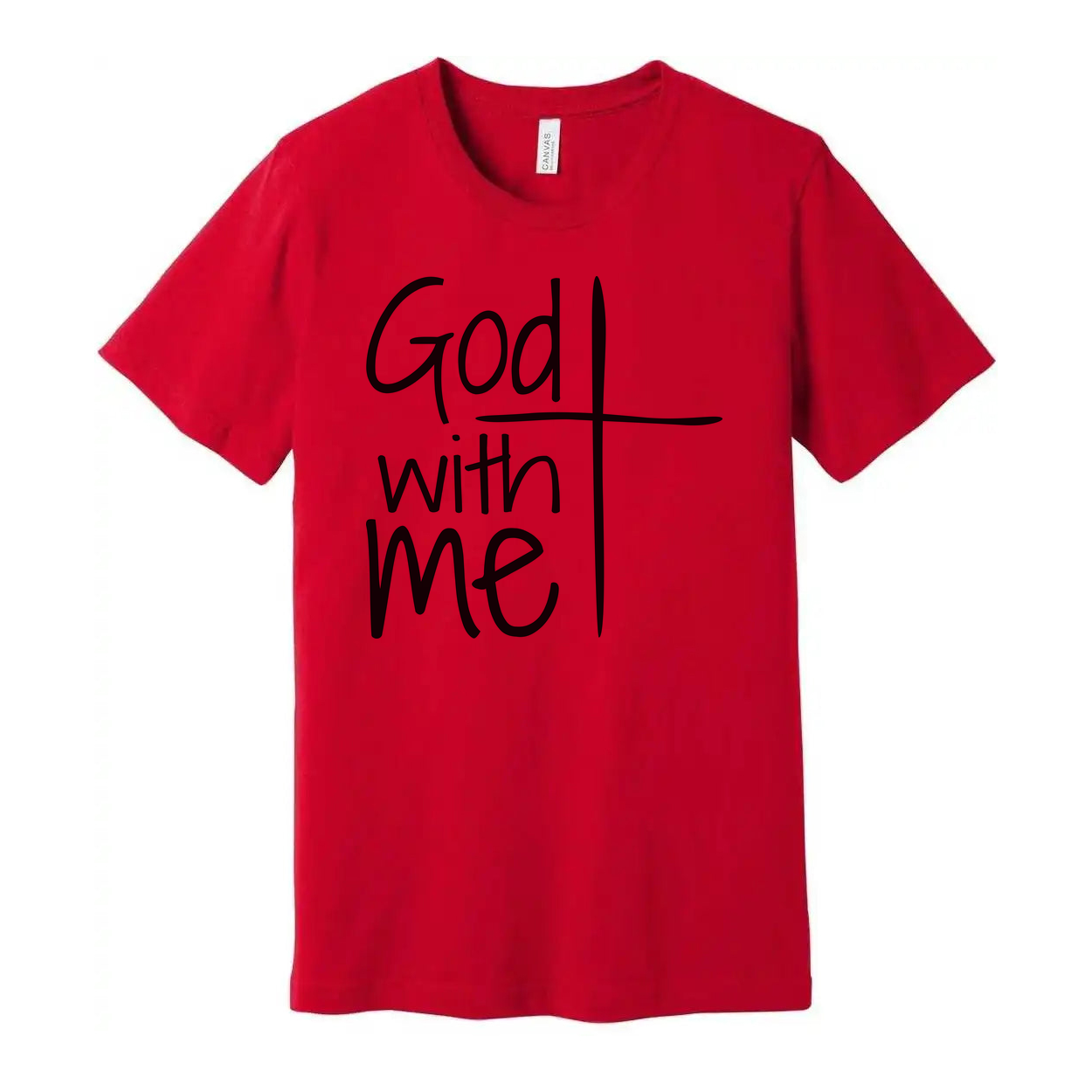 Christian Unisex T Shirt Featuring God With Me Cross Graphic For Faith Centered Wear