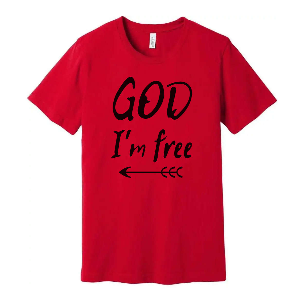 God I'm Free Christian Unisex T Shirt With Arrow Graphic Design For Believers And Gifts