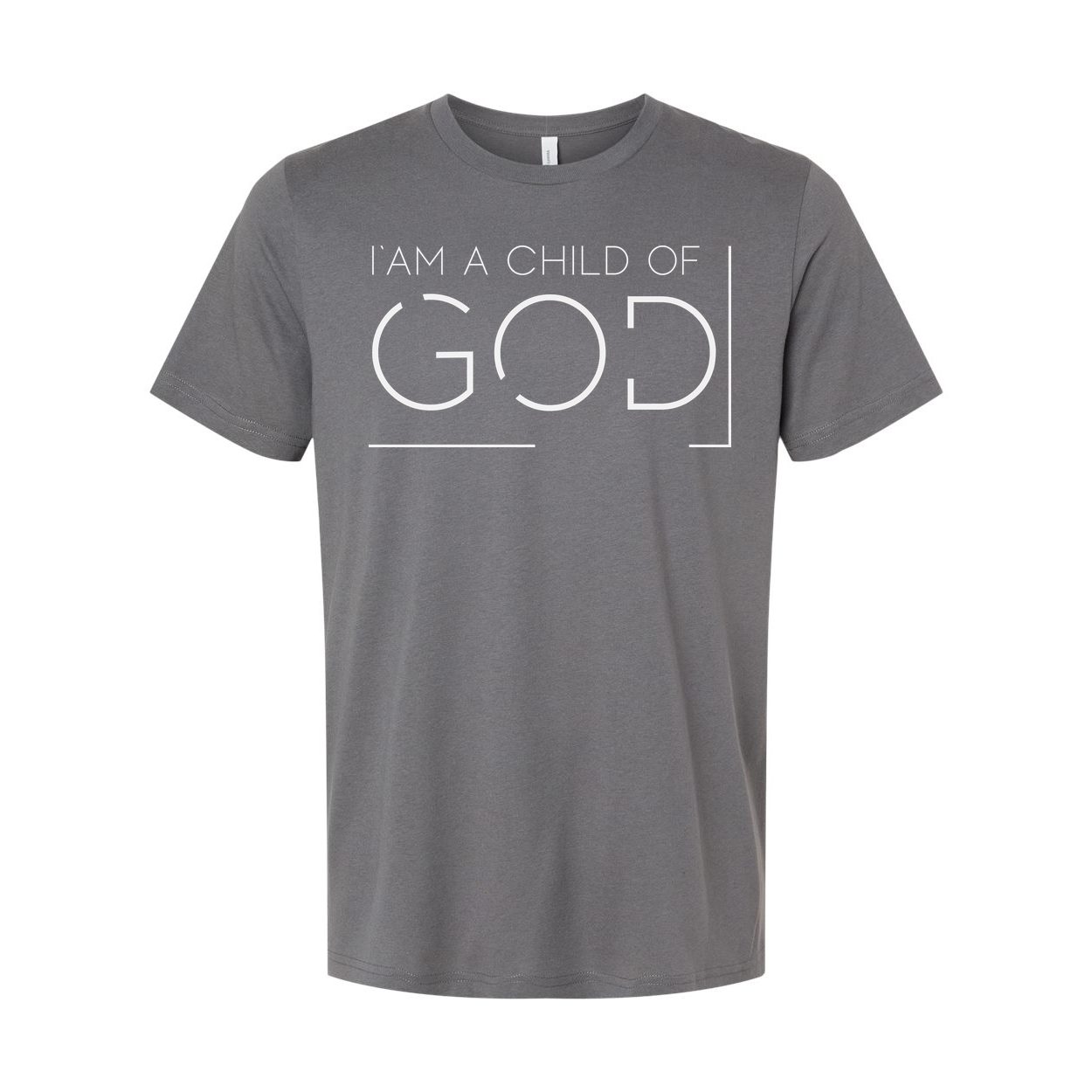 Unisex Christian T Shirt With I Am A Child Of God Typography And Minimalist Bracket Design