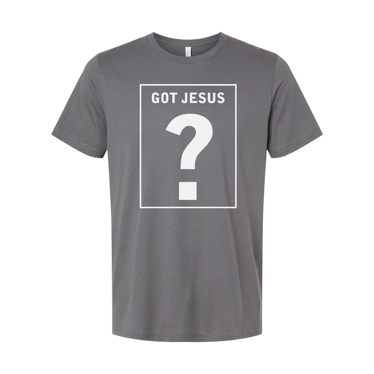 Christian Unisex Graphic T Shirt With Got Jesus Question Mark Box Design For Believers