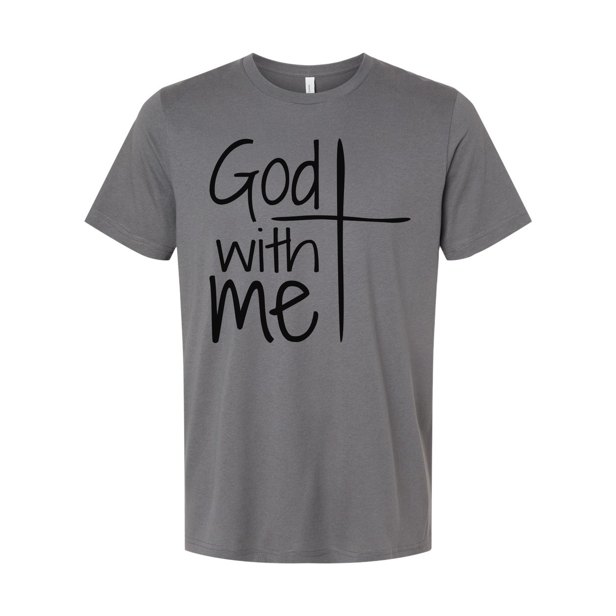 Christian Unisex T Shirt Featuring God With Me Cross Graphic For Faith Centered Wear