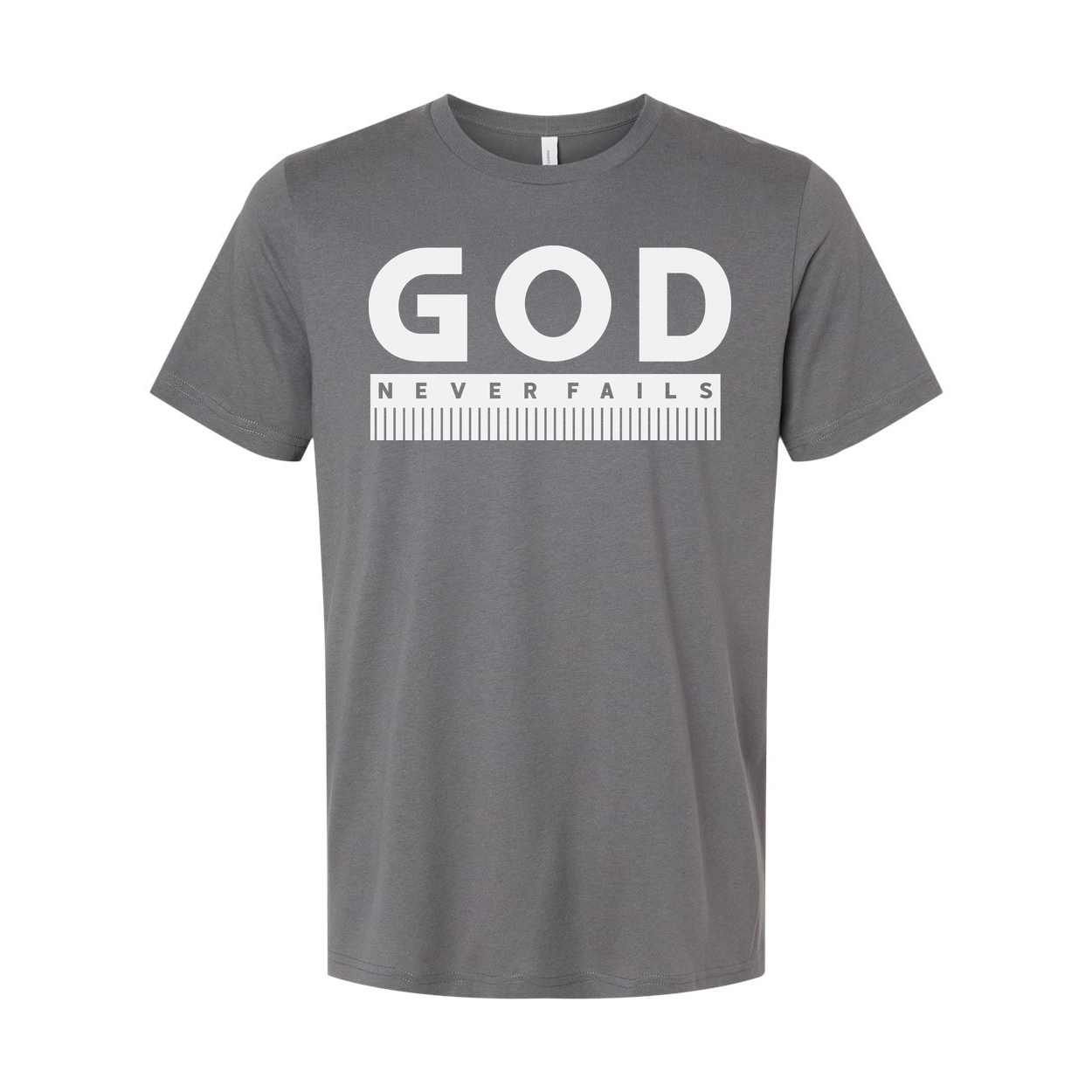 God Never Fails Christian Unisex T Shirt With Bold Faith Affirmation And Ruler Design