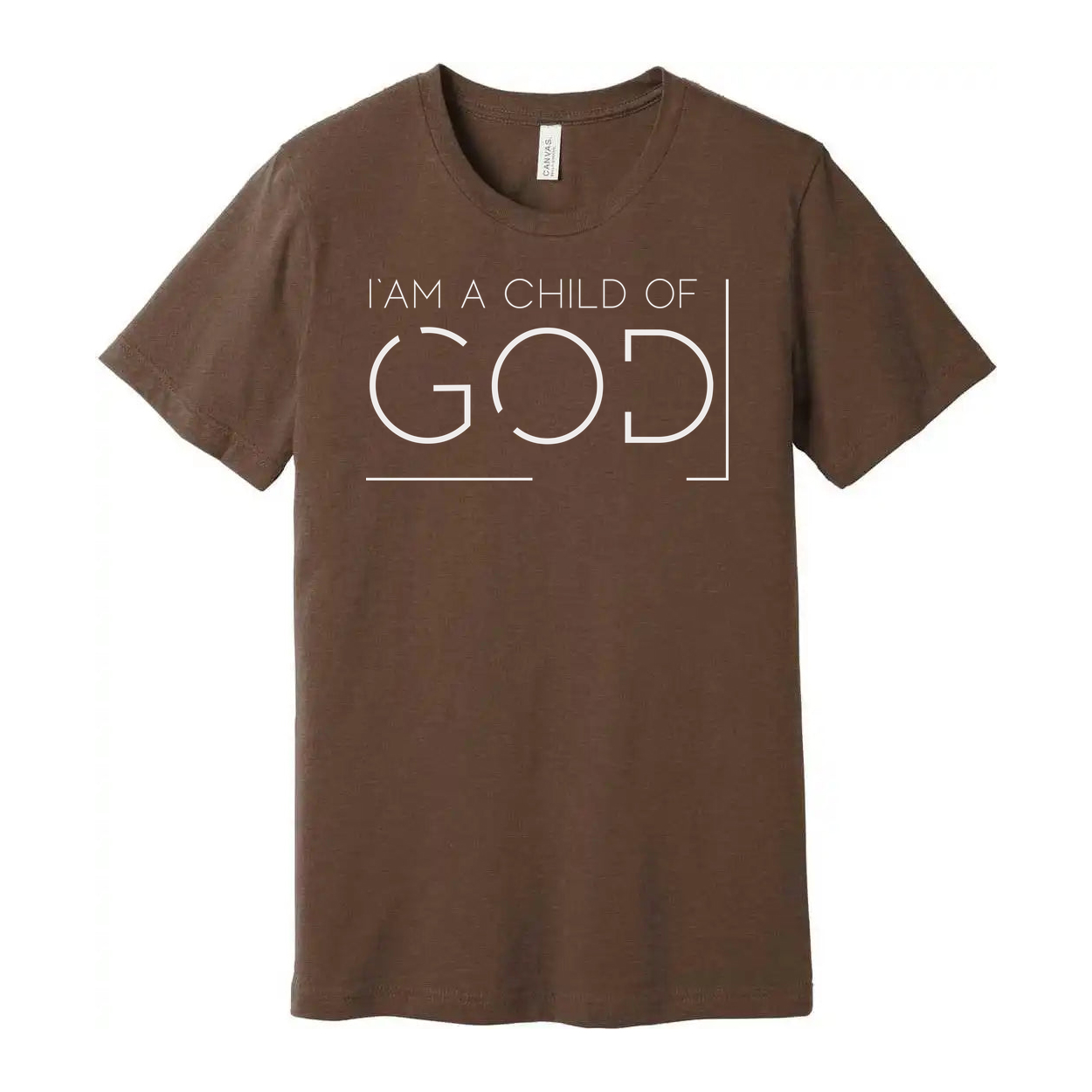 Unisex Christian T Shirt With I Am A Child Of God Typography And Minimalist Bracket Design