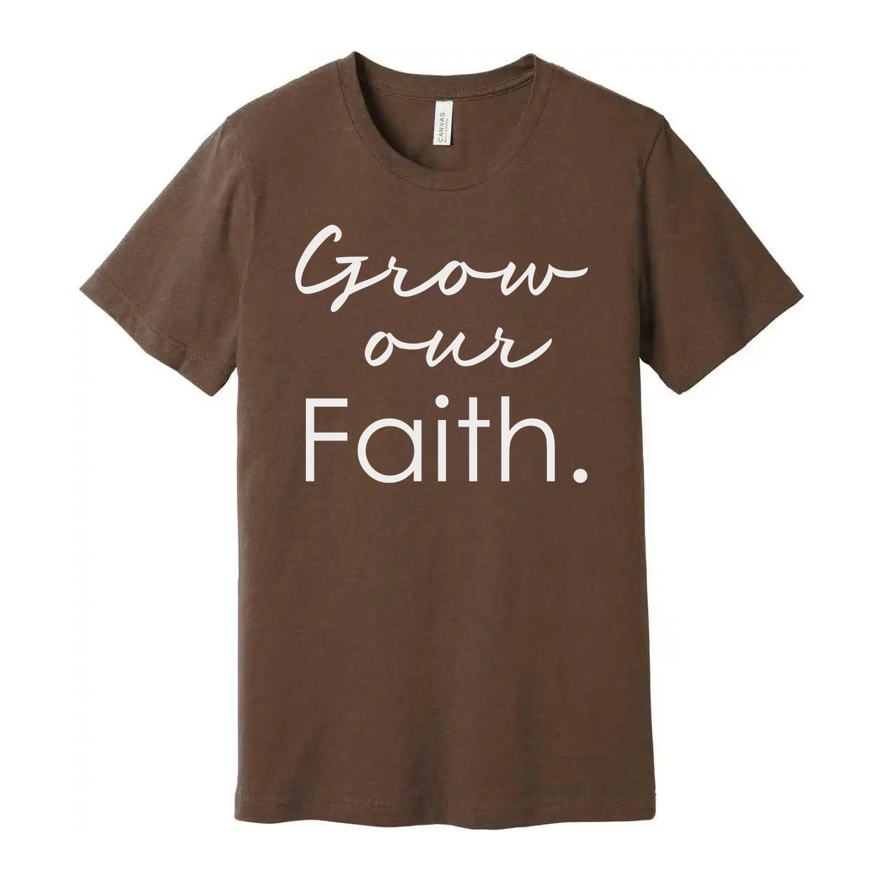 Grow Our Faith Christian Unisex T Shirt With Inspirational Scripture Message For Everyday Wear