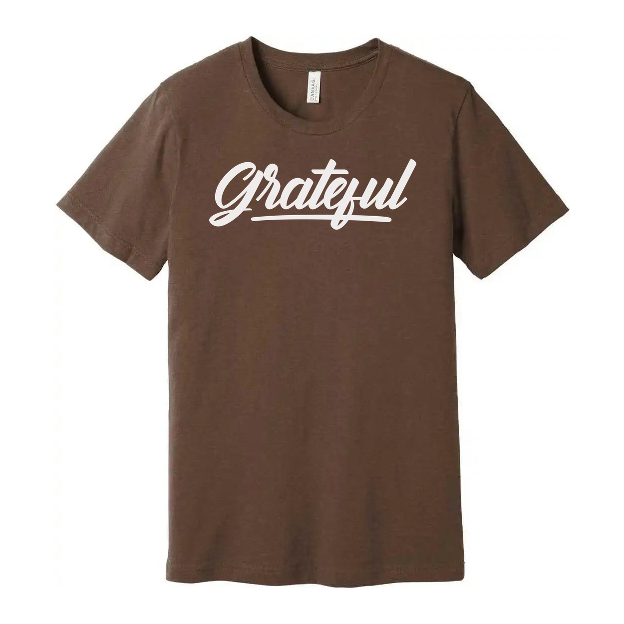 Grateful Script Typography Unisex Short Sleeve Graphic Tee For Christians Everyday Wear