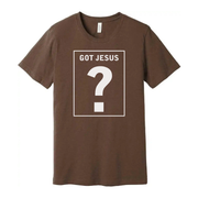 Christian Unisex Graphic T Shirt With Got Jesus Question Mark Box Design For Believers
