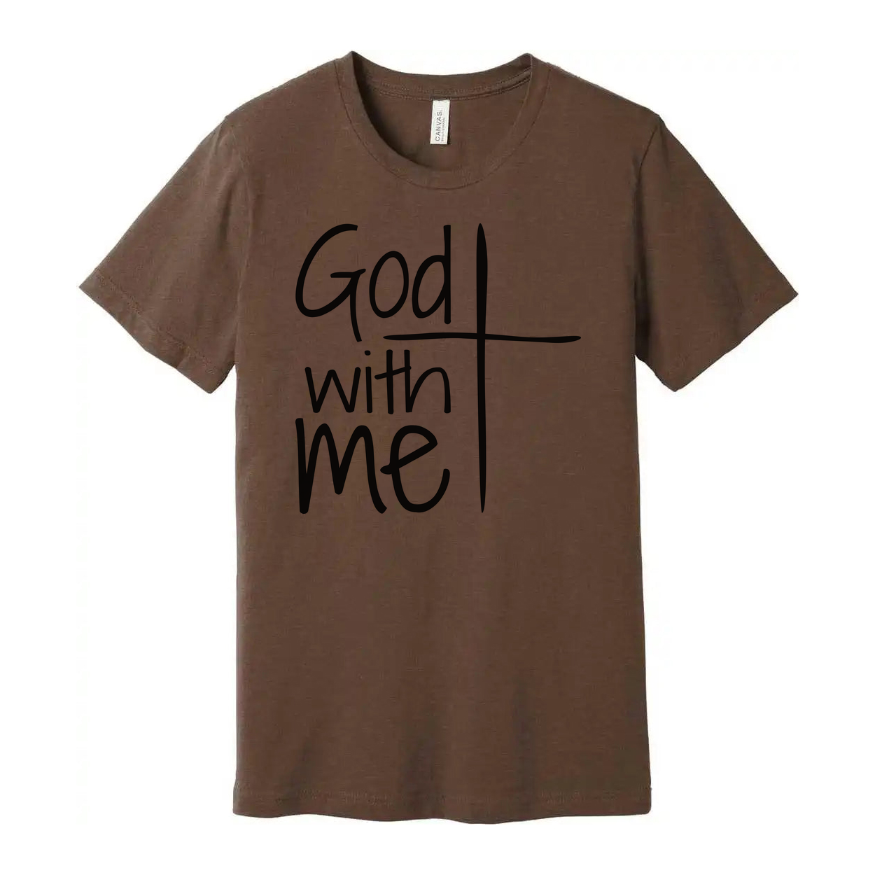 Christian Unisex T Shirt Featuring God With Me Cross Graphic For Faith Centered Wear