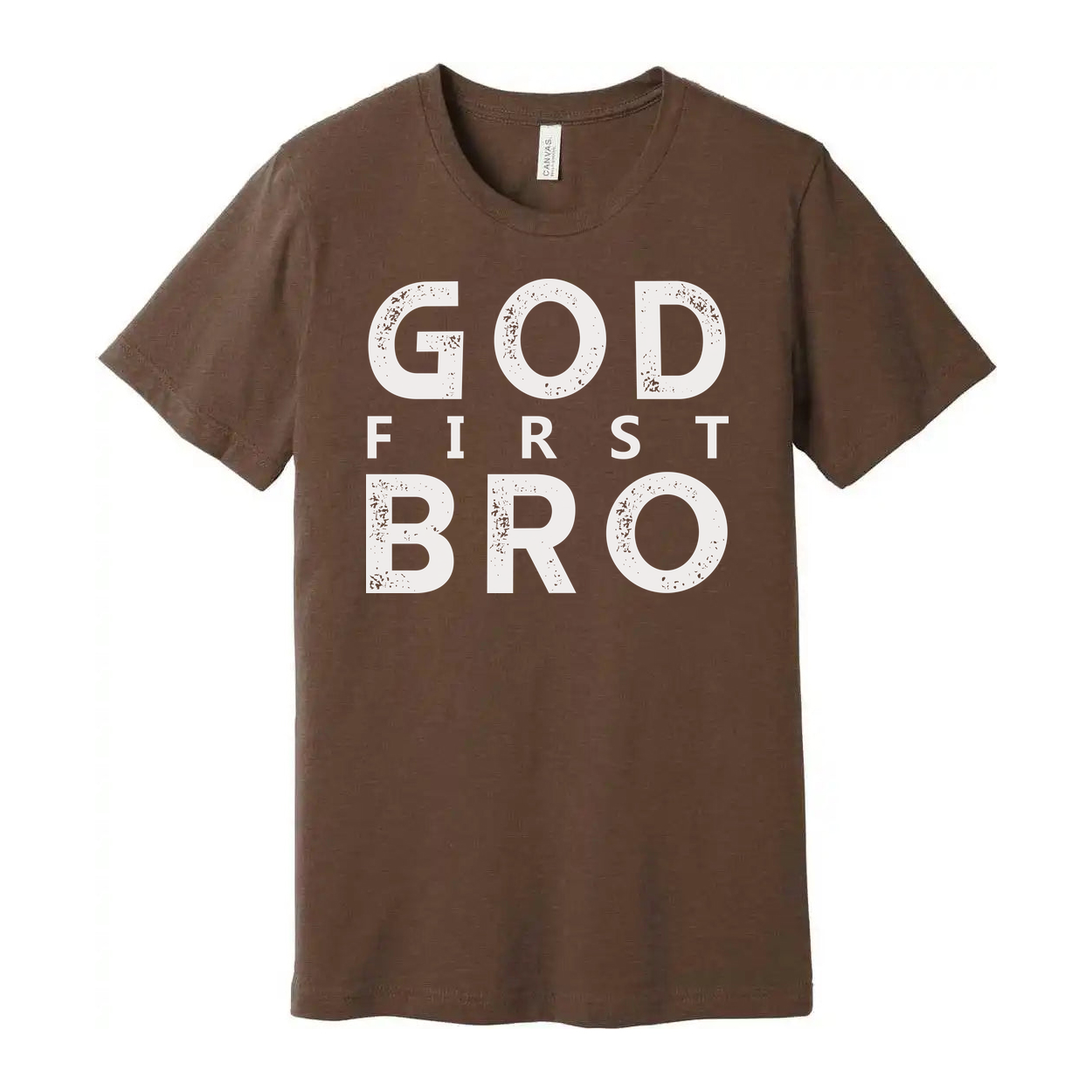 God First Bro Graphic Tee For Christians Unisex Short Sleeve Shirt Made For Everyday Faith Wear