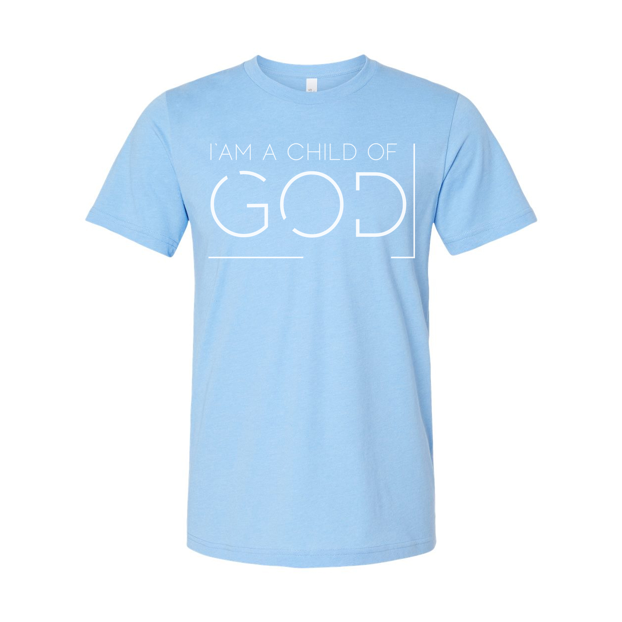 Unisex Christian T Shirt With I Am A Child Of God Typography And Minimalist Bracket Design