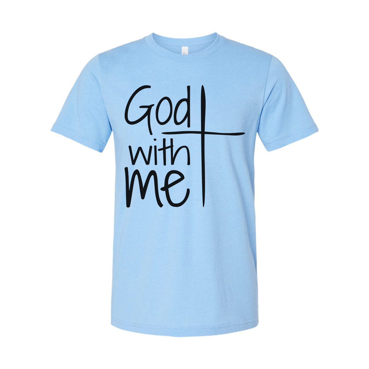 Christian Unisex T Shirt Featuring God With Me Cross Graphic For Faith Centered Wear