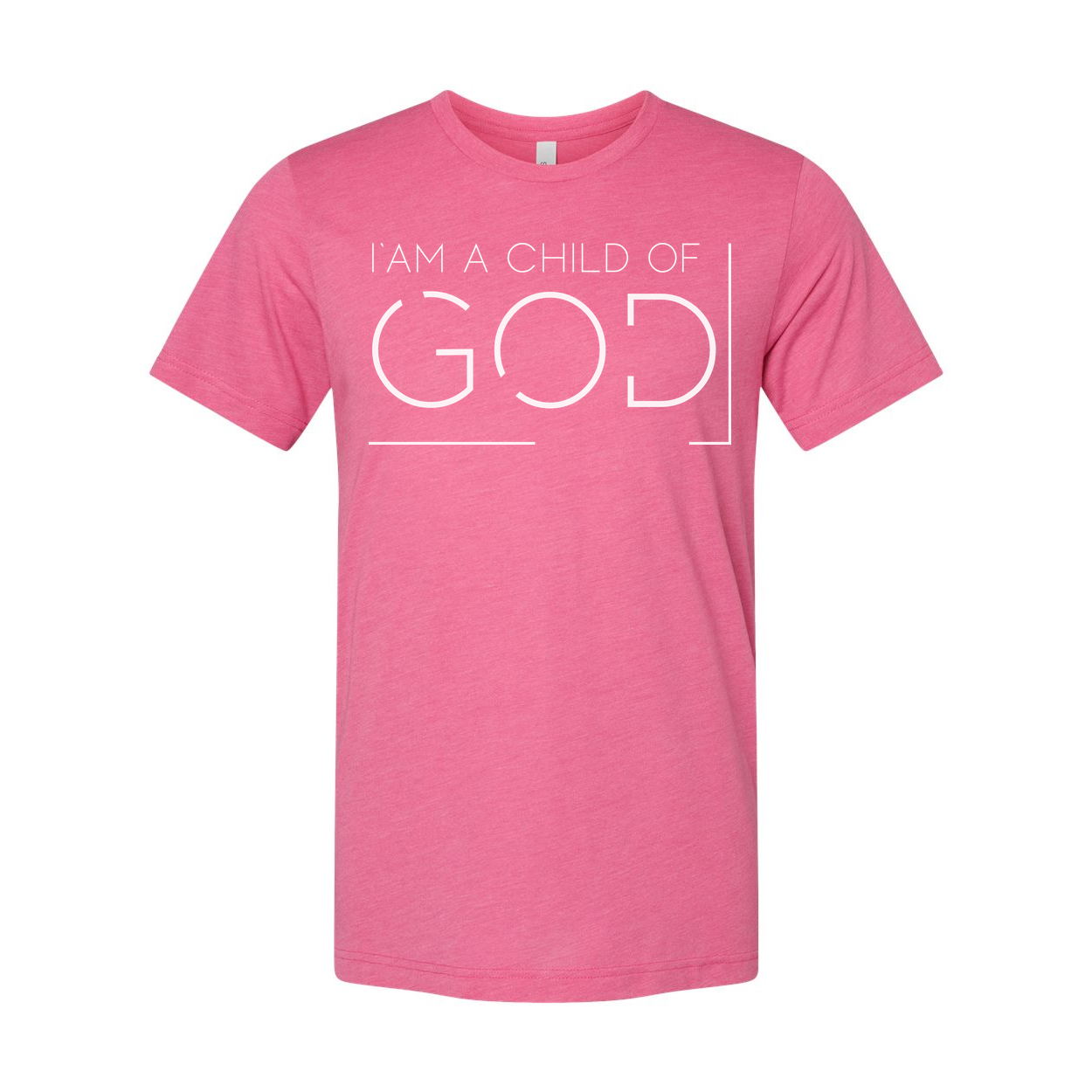 Unisex Christian T Shirt With I Am A Child Of God Typography And Minimalist Bracket Design
