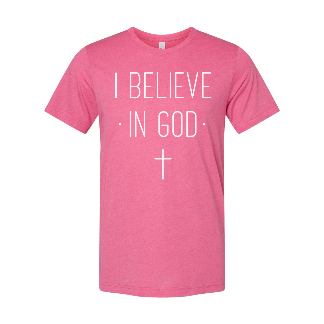I Believe In God Unisex Christian Graphic Tee Featuring Minimal Cross Design For Faith