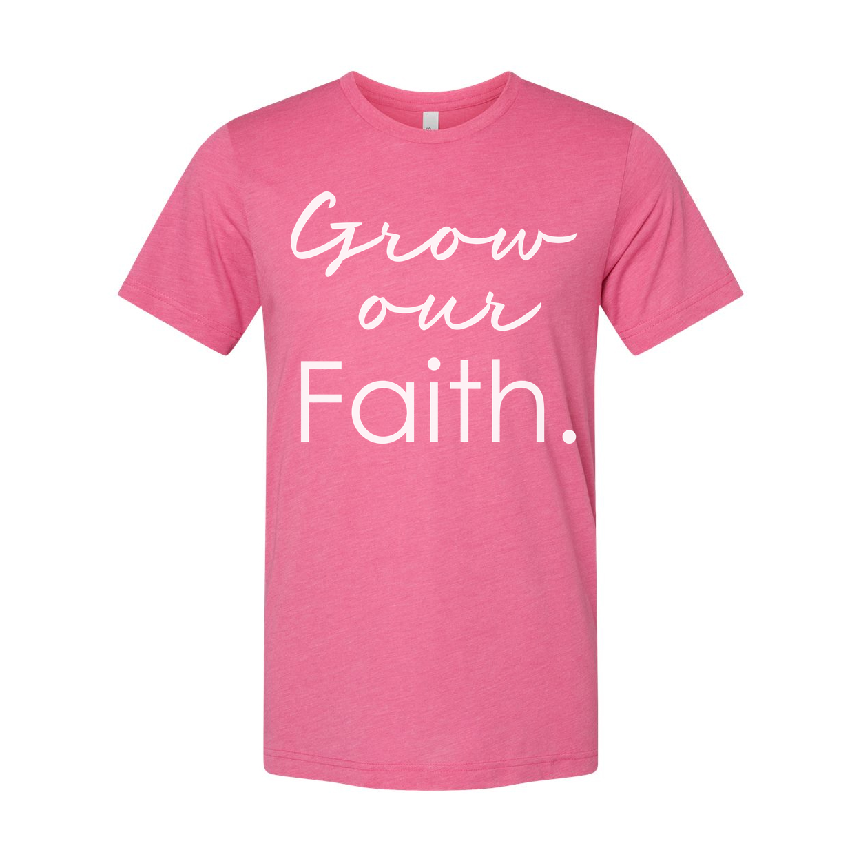 Grow Our Faith Christian Unisex T Shirt With Inspirational Scripture Message For Everyday Wear