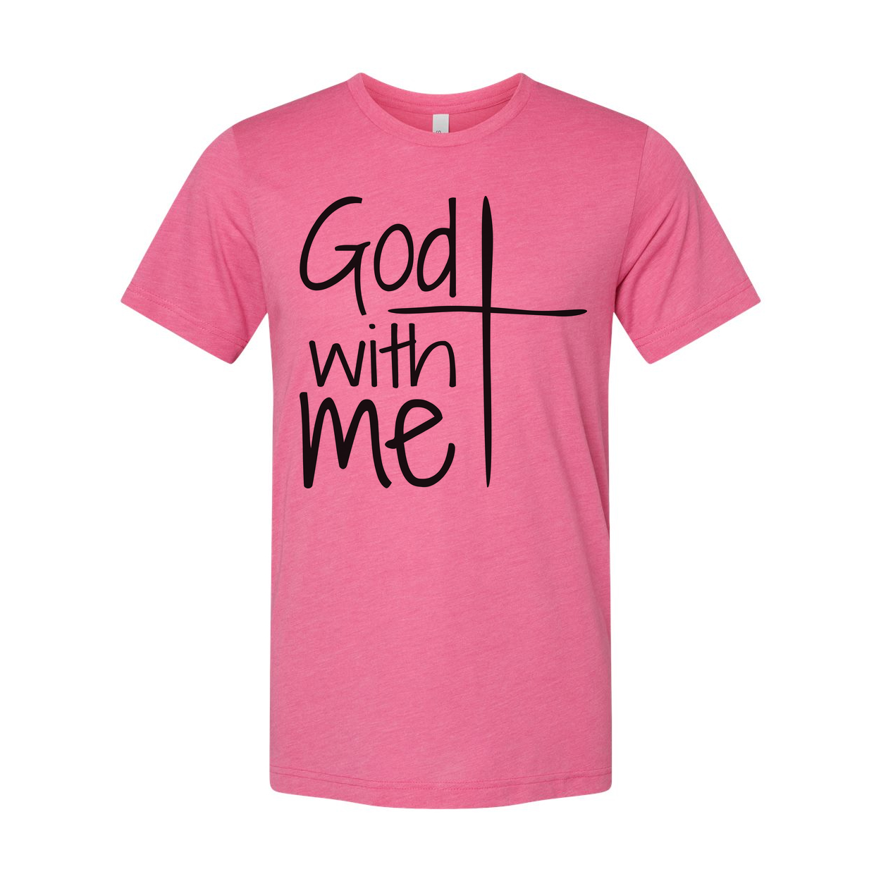 Christian Unisex T Shirt Featuring God With Me Cross Graphic For Faith Centered Wear