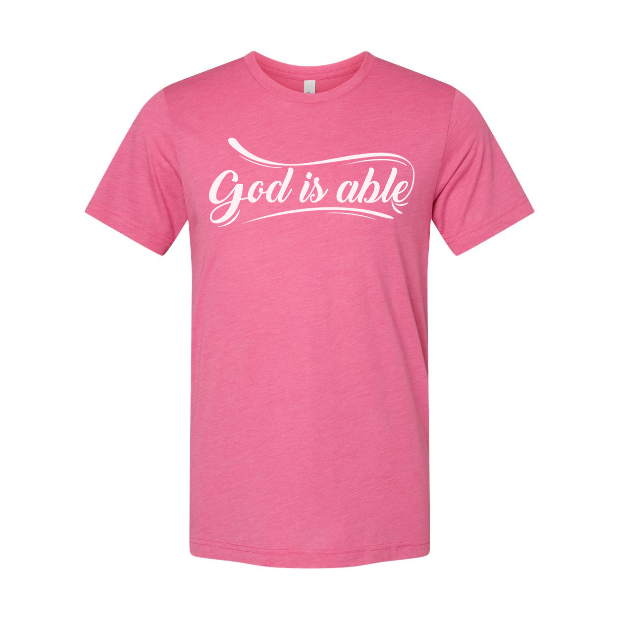 Christian Unisex Short Sleeve Graphic T Shirt With God Is Able Script Logo Inspirational Apparel