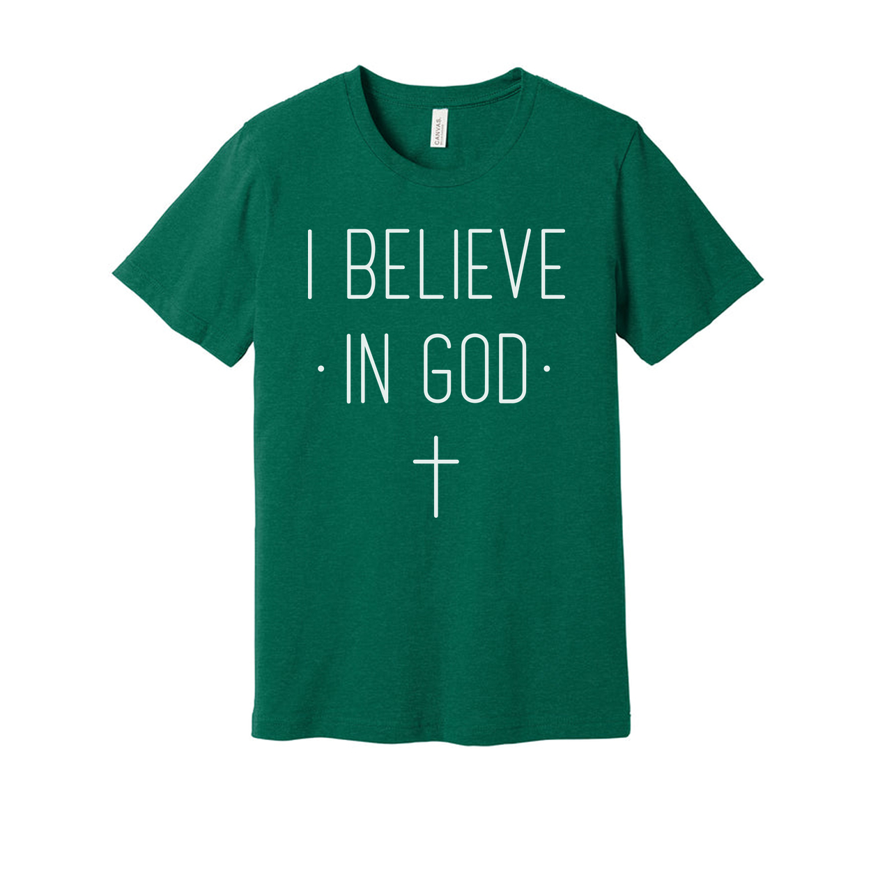 I Believe In God Unisex Christian Graphic Tee Featuring Minimal Cross Design For Faith