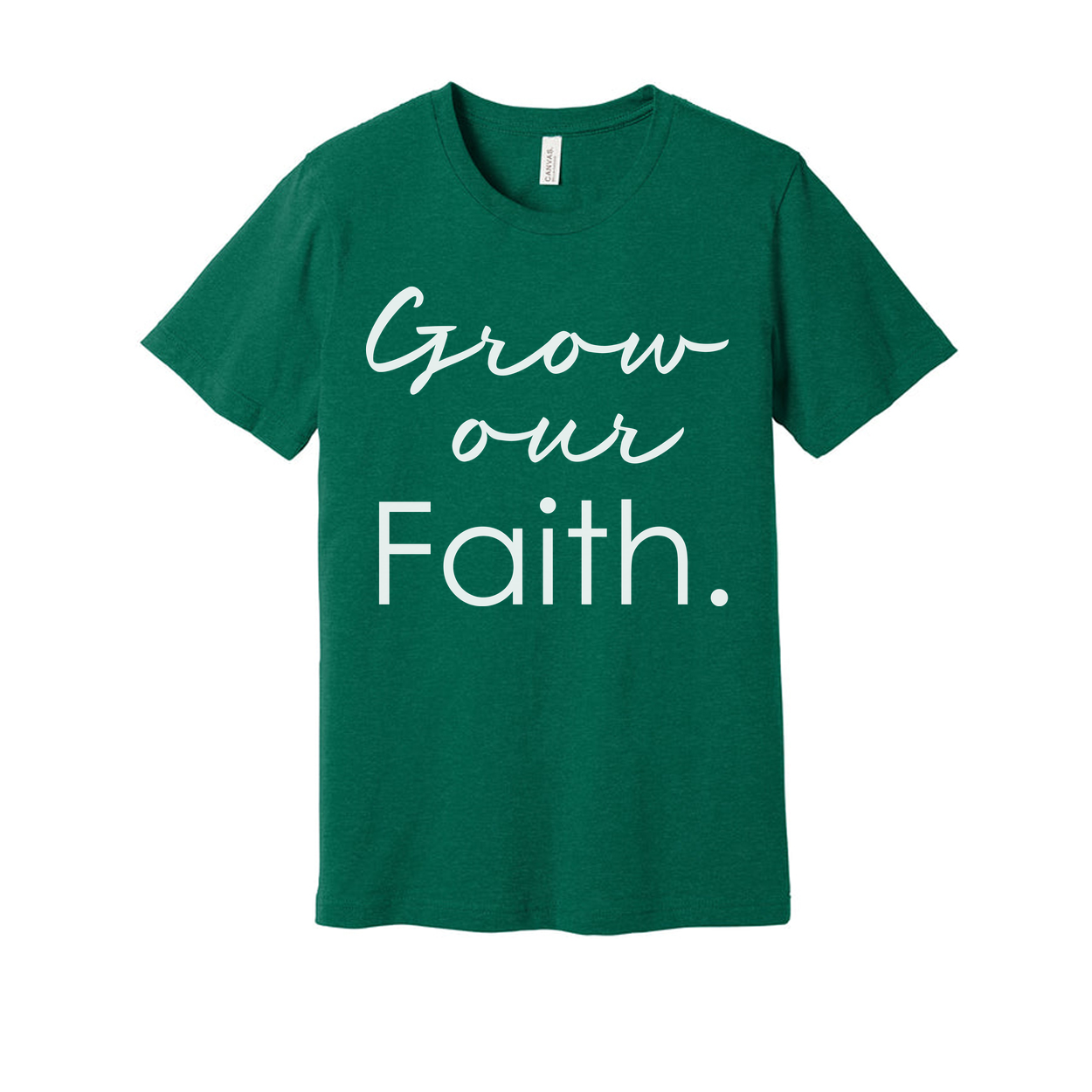 Grow Our Faith Christian Unisex T Shirt With Inspirational Scripture Message For Everyday Wear