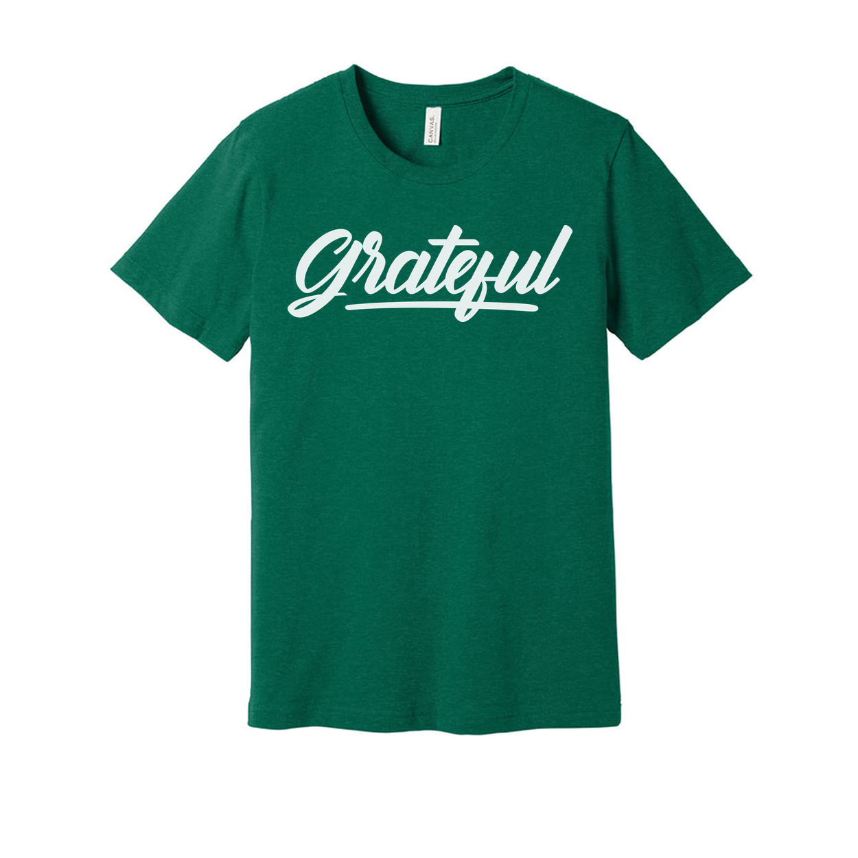 Grateful Script Typography Unisex Short Sleeve Graphic Tee For Christians Everyday Wear