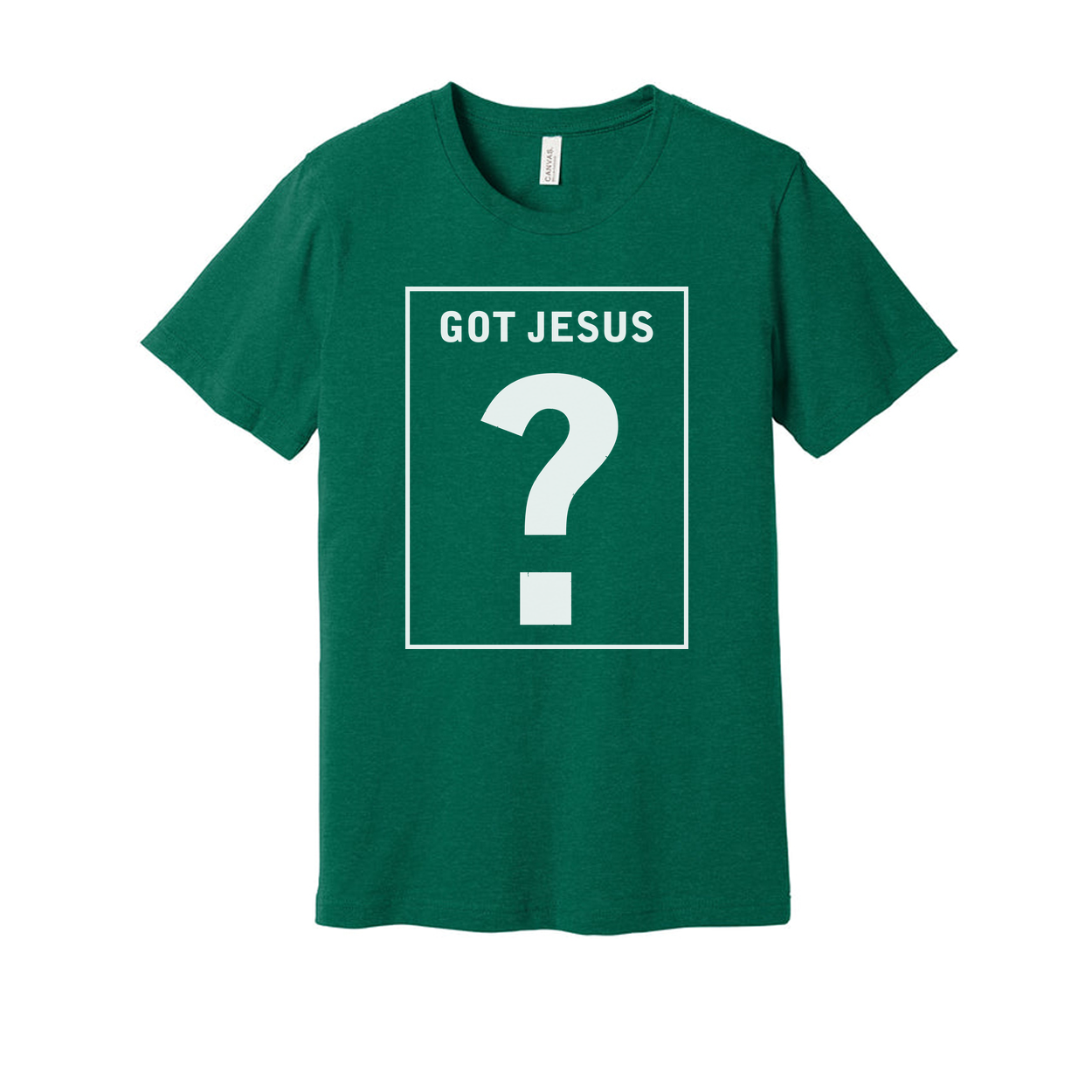 Christian Unisex Graphic T Shirt With Got Jesus Question Mark Box Design For Believers